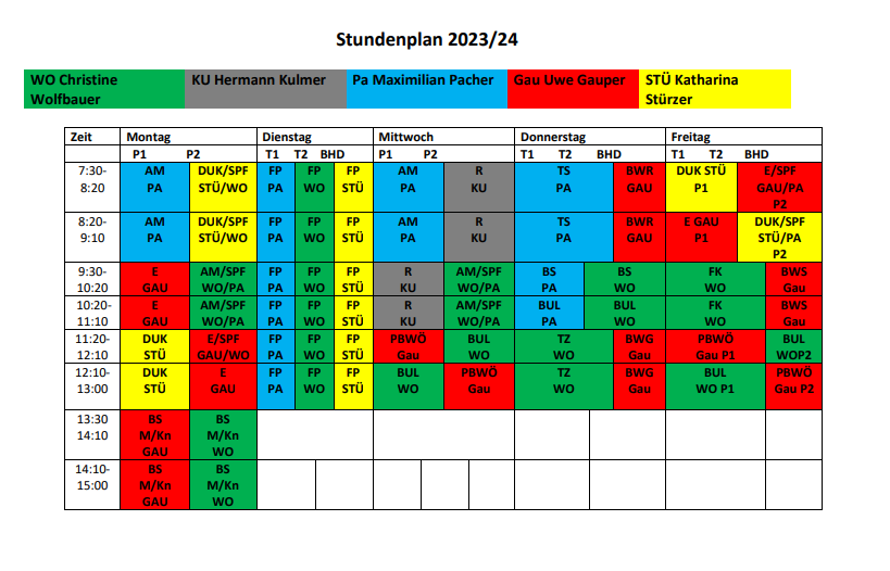 Stundenplan 23 24 Foto